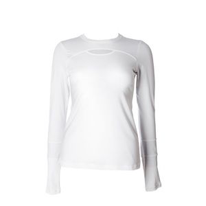 Sofibella Alley Long Sleeve White Tennis Top L